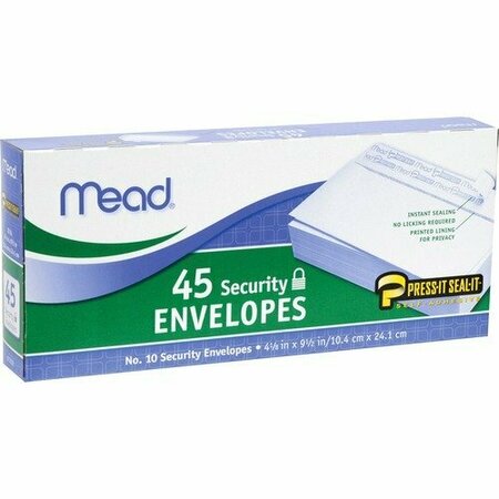 MEAD Security Envelopes, Self-Sealing, No 10, White, 45PK MEA75026